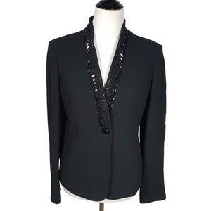 Jones New York Collection Women's size 4 Black Beaded Blazer Jacket